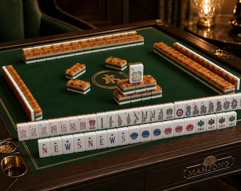 Premium American Mahjong Set 160 Acrylic Tiles, Luxury Mahjong Game Set, Burl Wood Style Tiles, Gift for Mahjong Lovers
