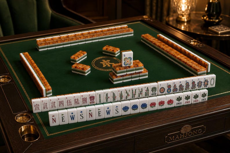 Premium American Mahjong Set 160 Acrylic Tiles, Luxury Mahjong Game Set, Burl Wood Style Tiles, Gift for Mahjong Lovers image 1