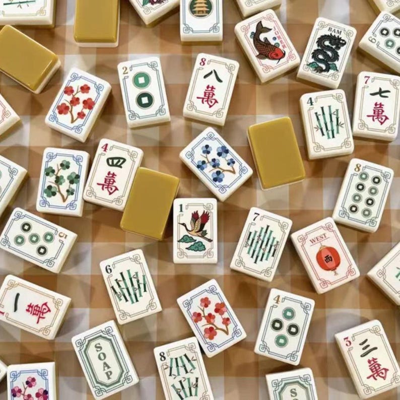 American Mahjong Set, 160 Acrylic Tiles, Crane Design Game Set image 7