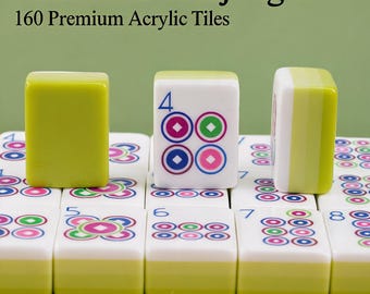 Lime Green American Mahjong Tiles Set, 160 Acrylic Mahjong Tiles, Custom Mahjong Gift