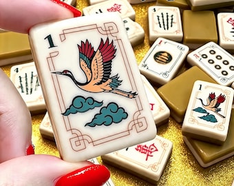 American Mahjong Set, 160 Acrylic Tiles, Crane Design Game Set