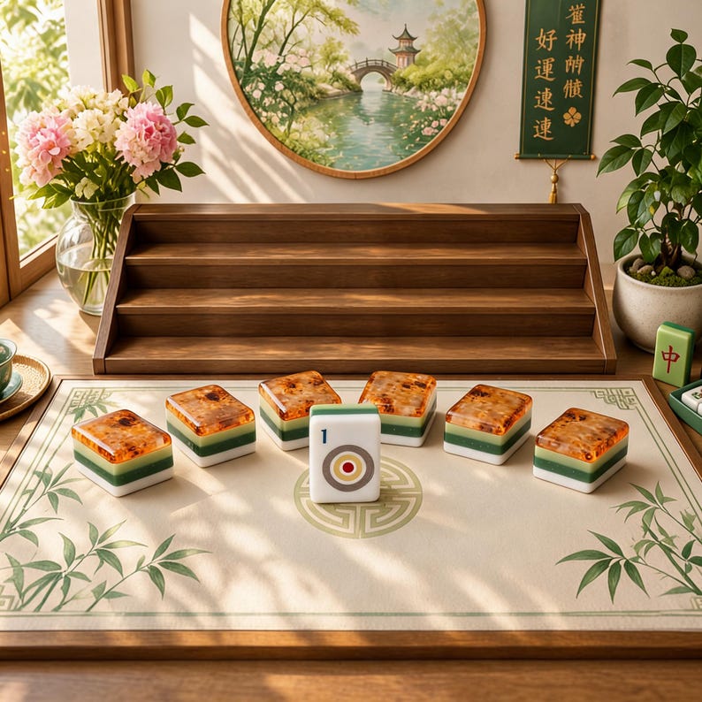 Premium American Mahjong Set 160 Acrylic Tiles, Luxury Mahjong Game Set, Burl Wood Style Tiles, Gift for Mahjong Lovers image 9