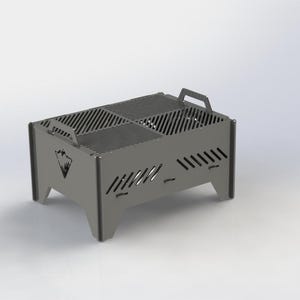 Baupläne für einen flach verpackten Grill | Werkzeuglose Montage einer Feuerstelle (DXF, Schritt-für-Schritt-Anleitung, PDF)