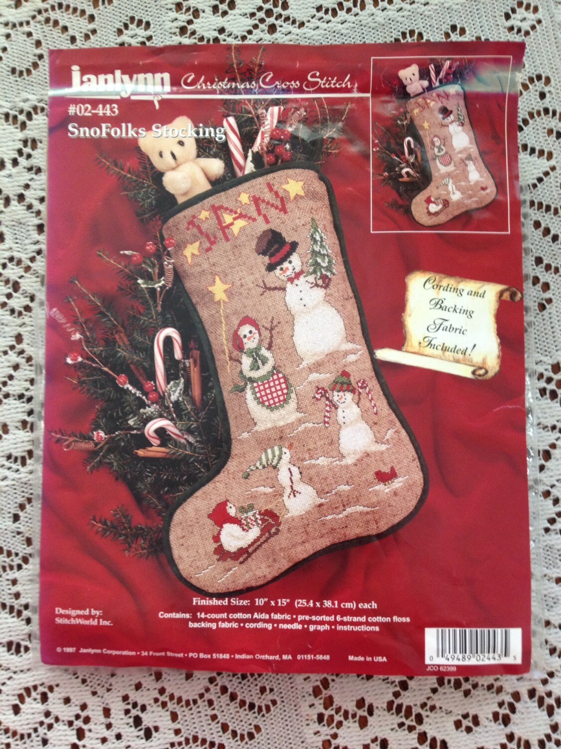 Janlynn SnoFolks Cross Stitch Stocking Kit Xmas Cross Stitch Etsy México