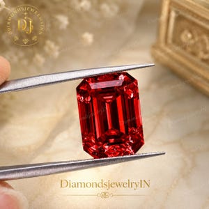 4.36 Carat Emerald Cut Red Diamond, Loose Red Gemstone, VVS1 AAA+ Clarity, Brilliance Vivid Red Diamond | Engagement Jewelry Making Stone