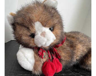 Vintage Nick & Noel Christmas Calico Cat Plush Bells 16" 1992 Toys R Us Stuffed