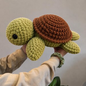 Virkmönster för amigurumi-sköldpaddor i PDF-format, enkelt och nybörjarvänligt, liten och medelstor (PDF-nedladdning)