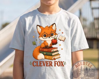 Clever Fox Kids Tee | Comfort Colors Midweight Youth Back To School Shirt