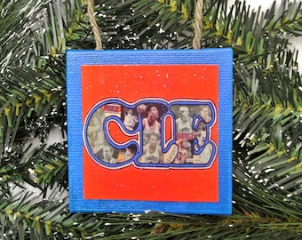 CLEVELAND CAVALIERS Retro 80's Squad - Handmade Mini Canvas Ornament