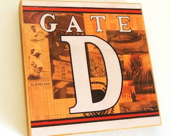 CLEVELAND GATE D Municipal Stadium - 8x8 Handmade Wood Print