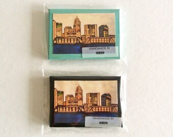 COLUMBUS OHIO SKYLINE - Mini Canvas Magnet