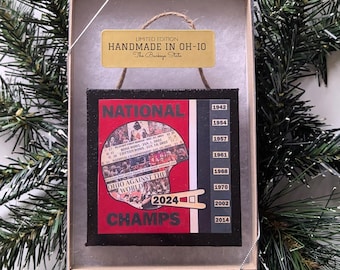 Scarlet & Gray 2024 Championship-Inspired -- Limited Edition Boxed Mini Canvas Ornament