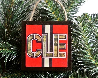 CLEVELAND BROWNS - CLE Legends Helmet Stripe Mini Canvas Ornament