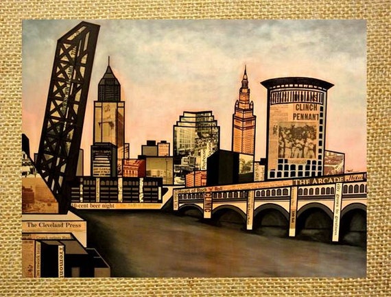 CLEVELAND OHIO Rust Belt Skyline Print