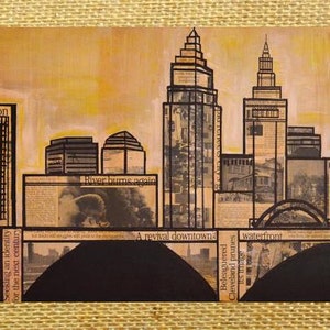 CLEVELAND OHIO SKYLINE - 12x30 Poster Print