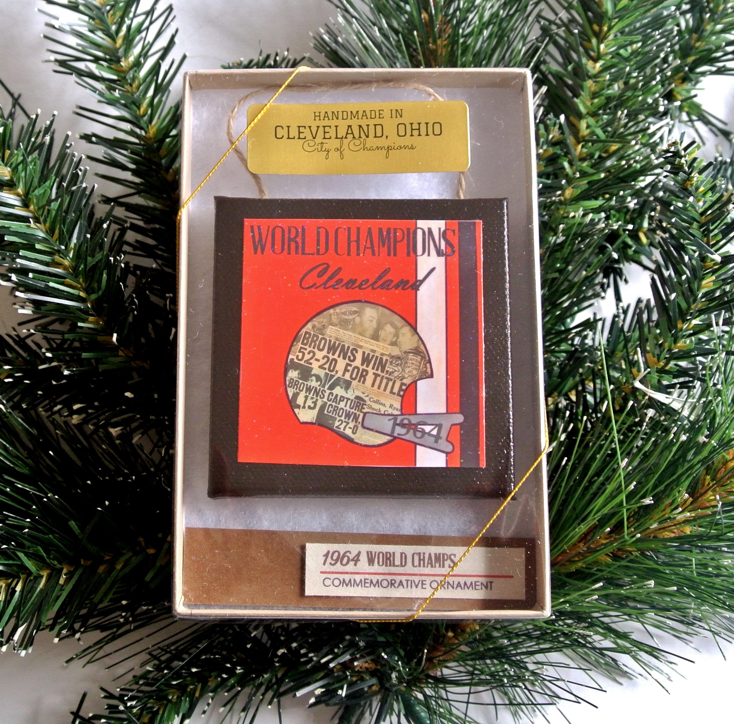 Limited Edition Boxed Ornament - CLEVELAND BROWNS 1964 World Champions