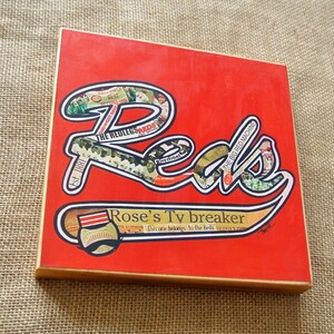CINCINNATI REDS REDLEGS - 8x8 Handmade Wood Print