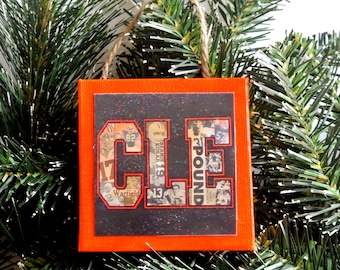 CLEVELAND BROWNS - Varsity CLE Mini Canvas Ornament