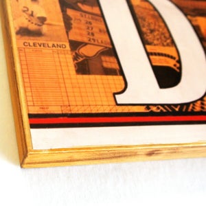 CLEVELAND GATE D Municipal Stadium 8x8 Handmade Wood Print image 2