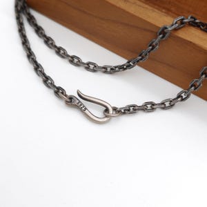 Collar de cadena cubana de plata de ley 925, cadena de eslabones pulidos, joyería unisex para combinar, regalo de cumpleaños para él o ella.