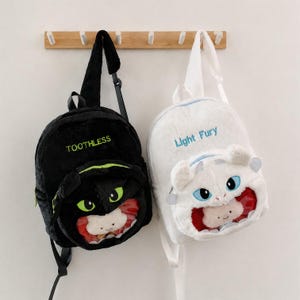 Kawaii cute plushie backpack, Charming plush school bag, Dragon bag gift for student