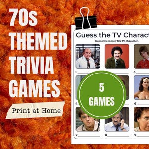 1970s Trivia Game Bundle: 70s Pop Culture Party Paper Games (Printable PDF)