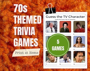 1970s Trivia Game Bundle: 70s Pop Culture Party Paper Games (Printable PDF)