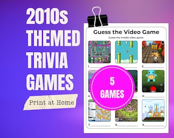 Paquete de juegos de trivia de la década de 2010: Quiz de la fiesta del milenio (PDF imprimible)