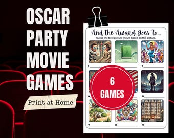 Oscar Movie Night Games: Hollywood Party Printable (Instant Download)