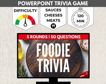 Juego de PowerPoint de trivia gastronómica: Cena gourmet (descarga digital)