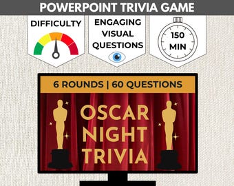 Juego de PowerPoint con preguntas sobre los Oscar: Fiesta de los Premios de la Academia (Presentación digital)
