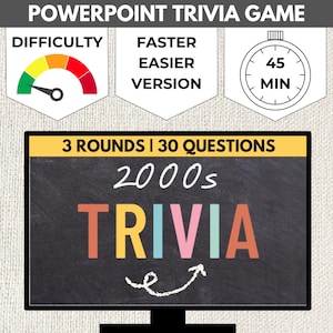 2000 年代の POWERPOINT トリビア ゲーム | ミレニアル世代の複数選択トリビア クイズ スライド ショー | 40 歳の誕生日ゲーム PPT | パブ トリビア プレゼンテーション