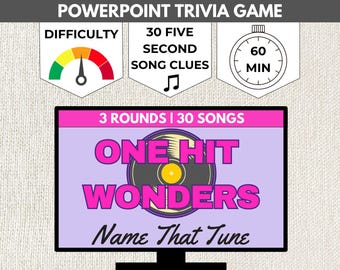 One Hit Wonder Name That Tune PowerPoint Game: 80s & 90s Music Trivia (Digital Download)