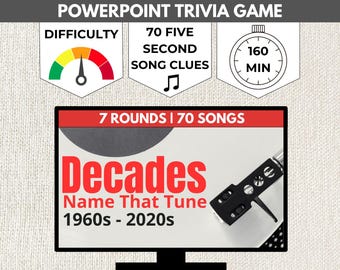 Decades Name That Tune PowerPoint Game: Music Trivia (Digital Download)