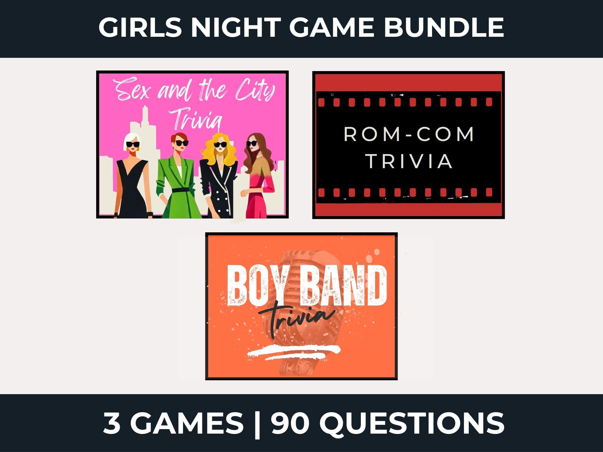 Girls Night Trivia Spiele Rom Com Boyband SATC Digitaler  