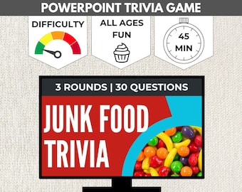 JUEGO DE TRIVIA SOBRE COMIDA CHATARRA EN POST-PUTÓNICA / JUEGO DE PRESENTACIÓN DIGITAL DE GOLOSINAS / JUEGO DE PRESENTACIÓN DIGITAL DE DESCARGA INSTANTÁNEA DE TORTAS / JUEGO DE TRIVIA FAMILIAR EN POST-PUTÓNICA / ROMPEHIELOS
