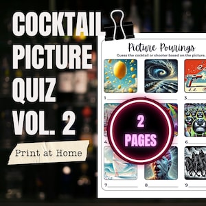 COCKTAIL ARTWORK Printable Game | Printed Paper Happy Hour Game for Adults | Cocktail Hour Ideas | Mixology Party Game | Drinking Printable