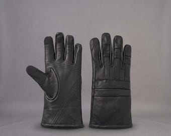 Gants en cuir pour cosplay Kylo Ren Sith | Gantelets noirs pour costume de Seigneur Sith | Accessoire pour Halloween