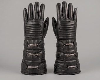 Gants en cuir style Anakin Skywalker | Gantelets noirs Jedi | Accessoire de costume de guerrier Sith pour Halloween