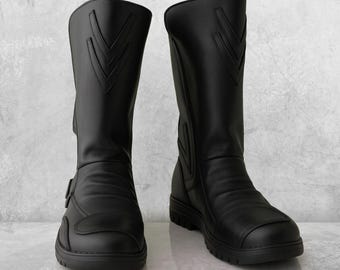 Darth Maul Leder-Cosplay-Stiefel | Kostümschuhe der Dunklen Seite | Sith-Krieger-Schuhe für Halloween-Conventions