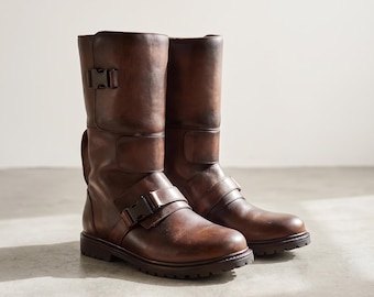 Bottes en cuir noir Cal Kestis | Chaussures de cosplay Jedi Survivor sur mesure | Chaussures de science-fiction pour Halloween