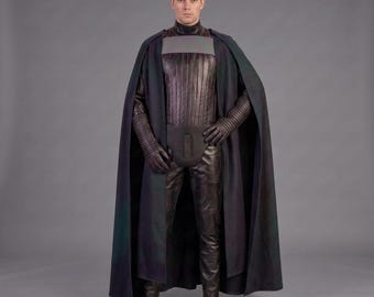 Costume de cosplay Dark Vador | Déguisement de super-héros/méchant en cuir avec cape | Tenue de science-fiction pour Halloween