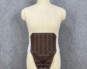Ceinture et tassette mandaloriennes | Ceinture d'armure de cosplay Mando | Costume de chasseur de primes en coton | Marron et gris