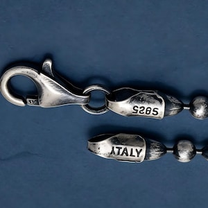 Cadena italiana de plata 925 con cuentas de bolitas de 3 mm