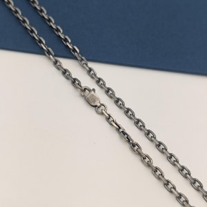 3 mm srebrny łańcuszek kablowy z łańcuszkiem szlifowanym diamentowo do wisiorka ze srebra próby 925