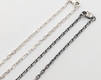 925er Silberkette mit diamantgeschliffener, zarter Kette für Anhänger (2 mm)
