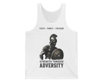 Débardeur Spartan Helmet | La force face à l'adversité | Foi, Famille, Liberté