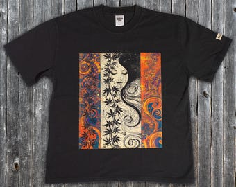 SeaWeed Tee - mens - psychedelic sea goddess graphic tee, trippy art nouveau shirt, pua o ke kai