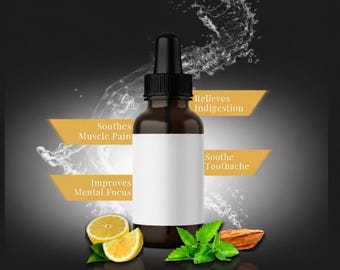 Peppermint Essential Oil Canva Template | Natural Wellness Poster | Editable Social Media Post | 5 Color Variants Included