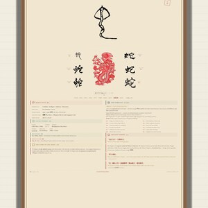 Chinese Zodiac Snake Poster | Oracle Bone Calligraphy, 2026 Forecast (Digital Art Print)